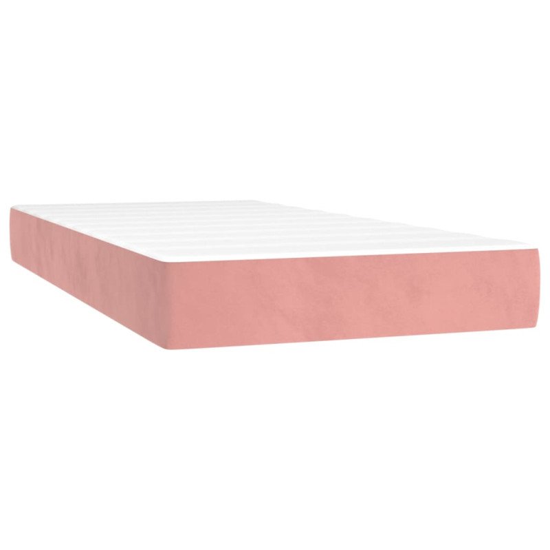 vidaXL Matrac s taštičkovými pružinami ružový 80x200x20 cm zamat