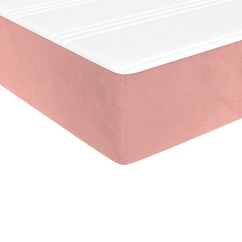vidaXL Matrac s taštičkovými pružinami ružový 80x200x20 cm zamat