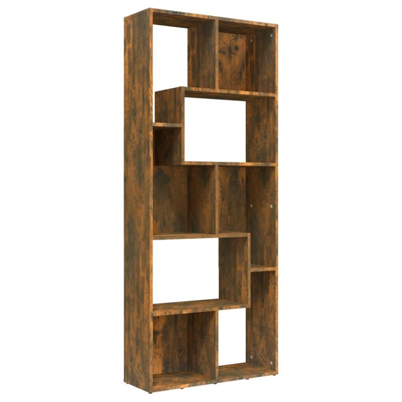 vidaXL Knižnica dymový dub 67x24x161 cm spracované drevo