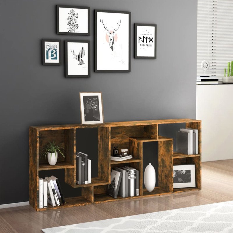 vidaXL Knižnica dymový dub 67x24x161 cm spracované drevo