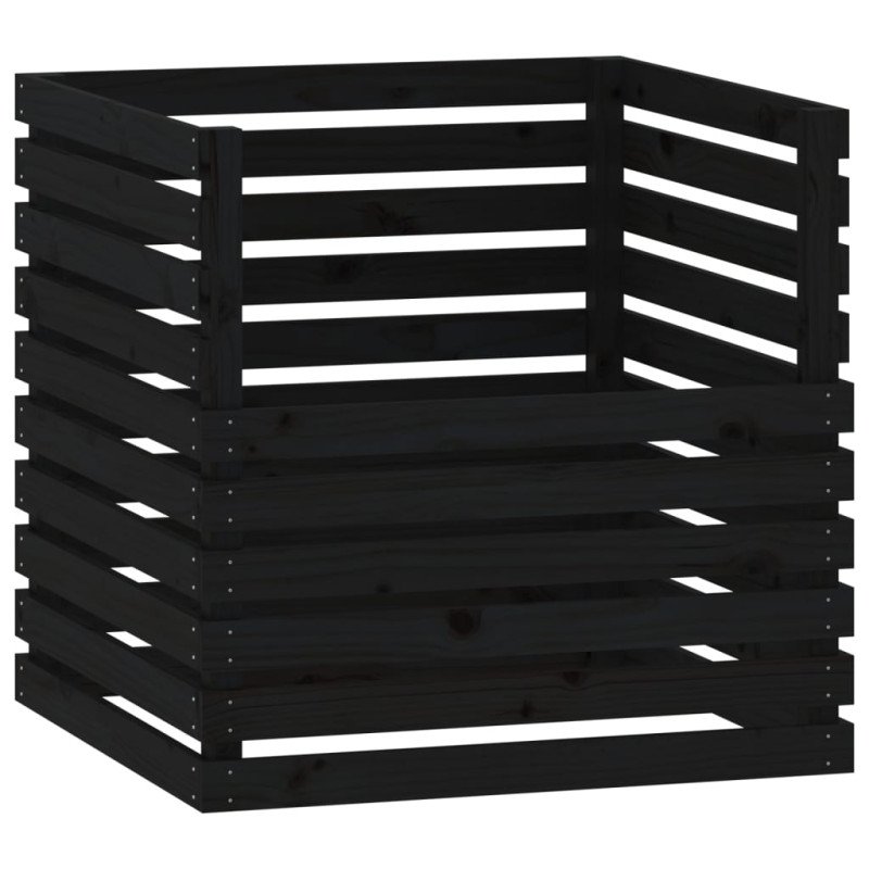 vidaXL Kompostér čierny 80x80x78 cm masívne borovicové drevo