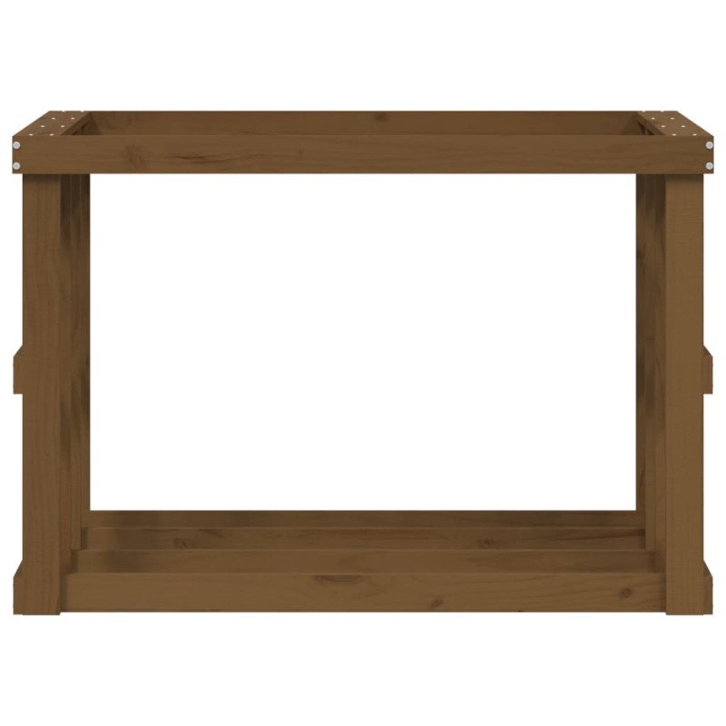 vidaXL Vonkajší držiak na polená medový 108x52x74 cm masívna borovica