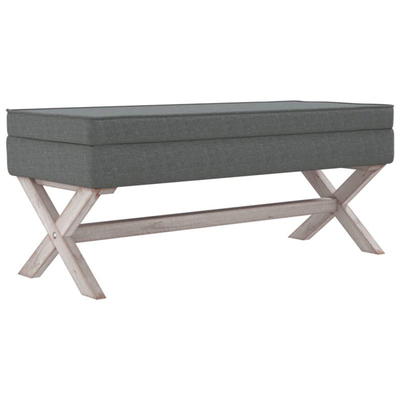 vidaXL Úložná taburetka tmavošedá 110x45x49 cm látka