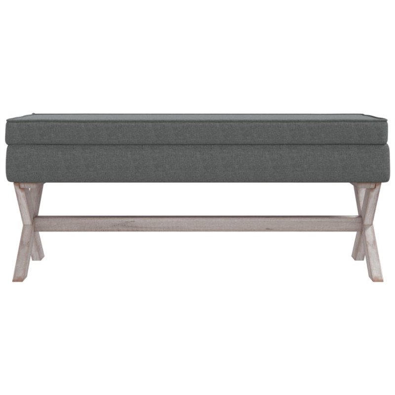 vidaXL Úložná taburetka tmavošedá 110x45x49 cm látka