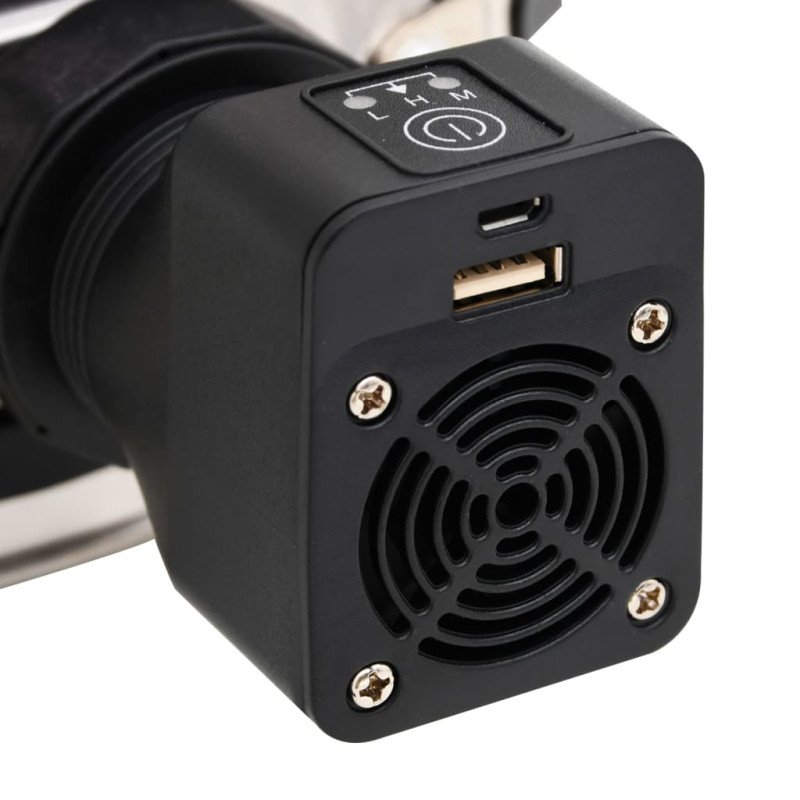 vidaXL Sporák na drevo s USB ventilátorom strieborný 35,5x26x28cm oceľ