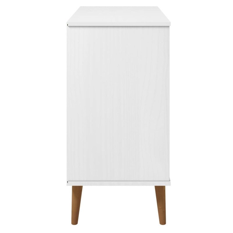 vidaXL Komoda MOLDE, biela 90x40x80 cm, borovicový masív