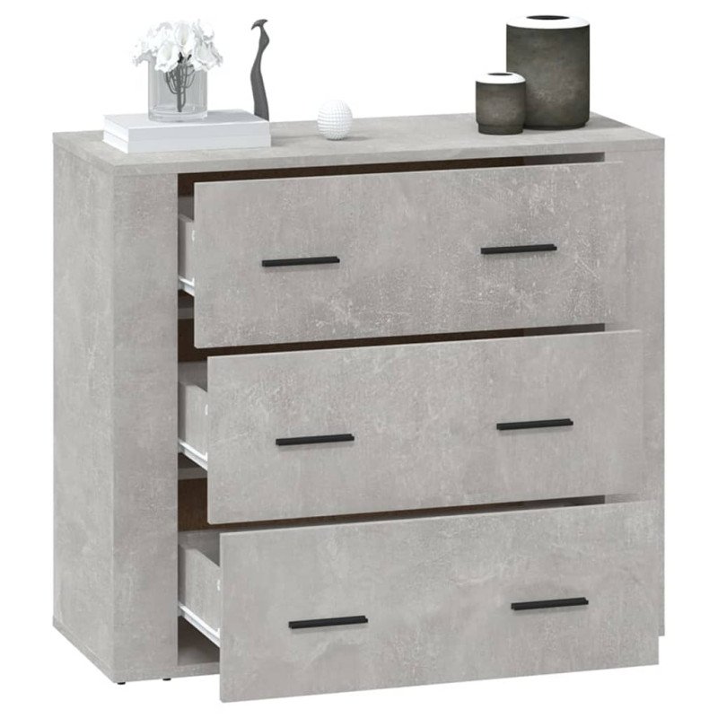 vidaXL Komoda betónovo sivá 80x33x70 cm spracované drevo