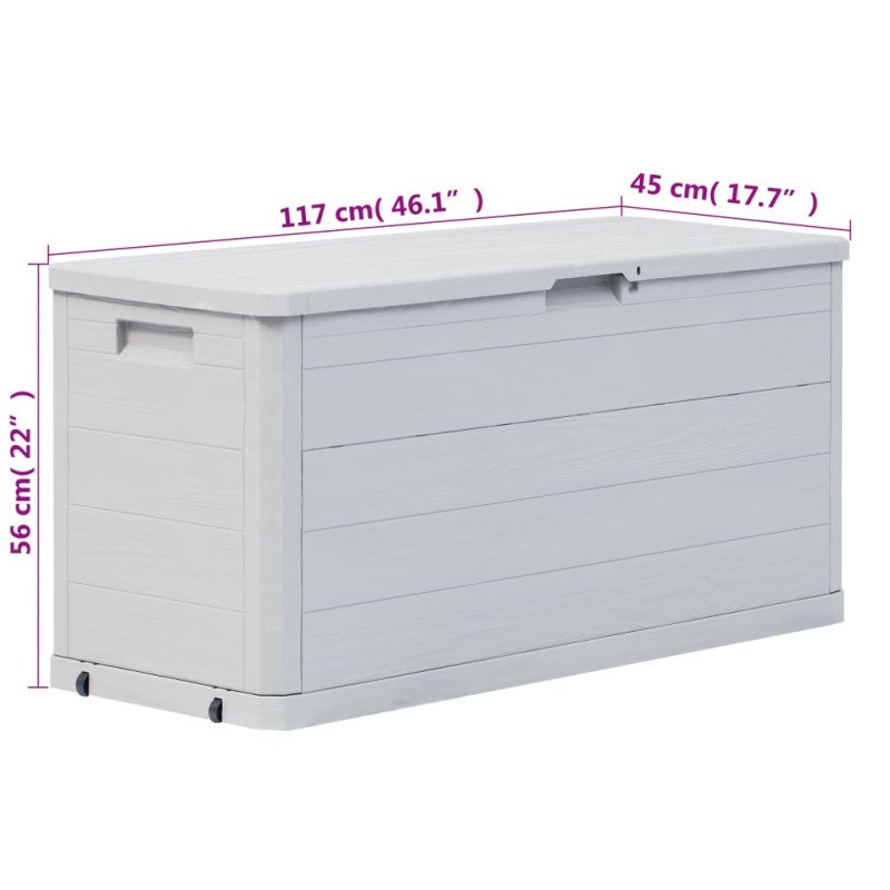 vidaXL Záhradný úložný box 280 l bledošedý