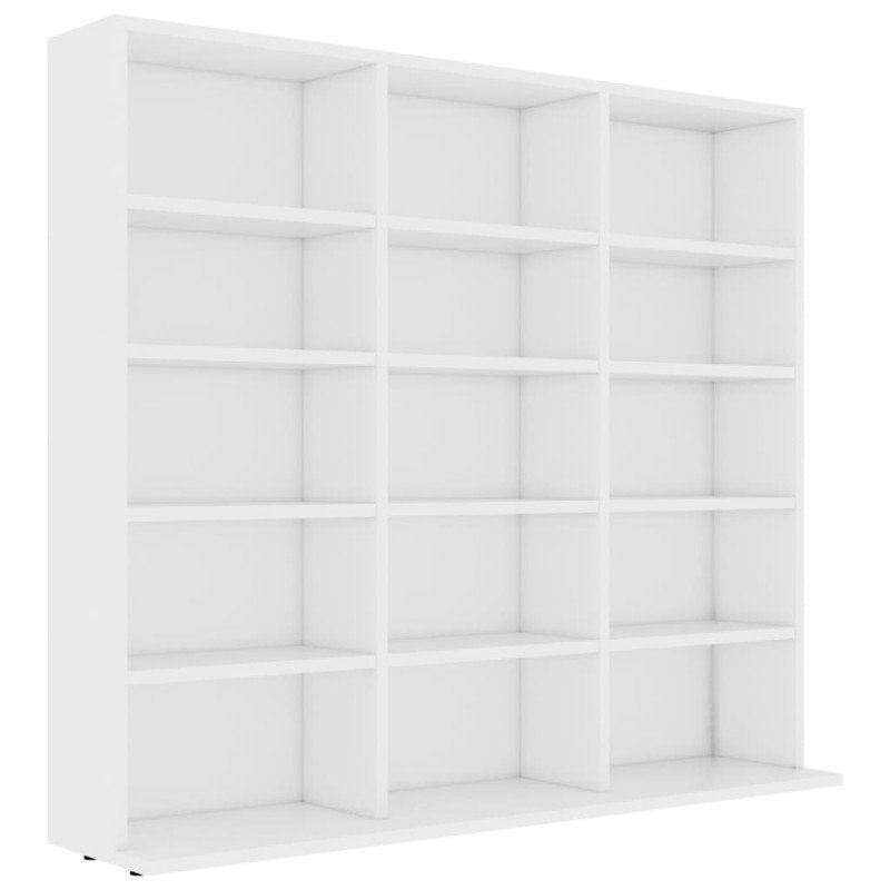 vidaXL Skrinka na CD, biela 102x23x89,5 cm, kompozitné drevo