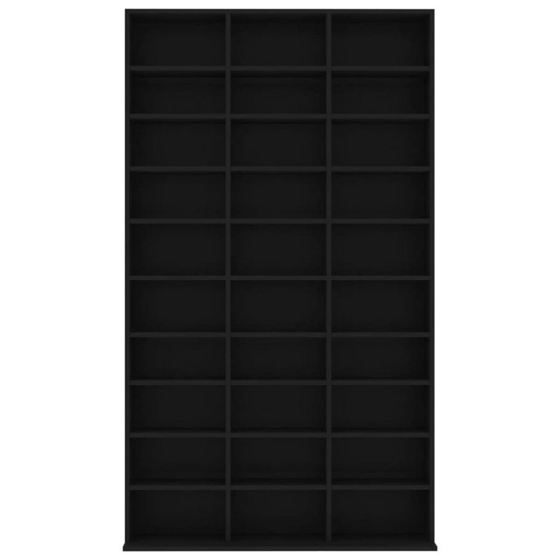 vidaXL Skrinka na CD, čierna 102x16x177,5 cm, kompozitné drevo