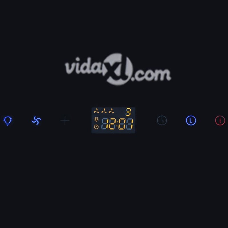 vidaXL Digestor tvrdené sklo čierna 600 mm