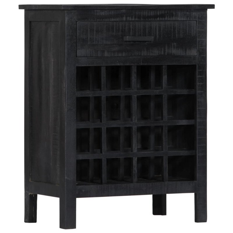  vidaXL Stojan na víno čierny 56x35x75 cm masívne mangovníkové drevo 