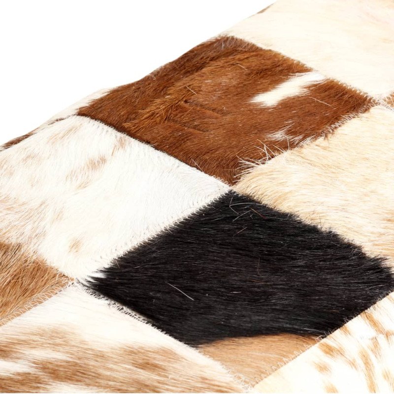 vidaXL Lavica hnedá 160 cm pravá kozia koža patchwork