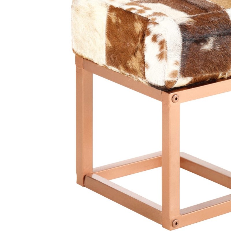 vidaXL Lavica hnedá 160 cm pravá kozia koža patchwork