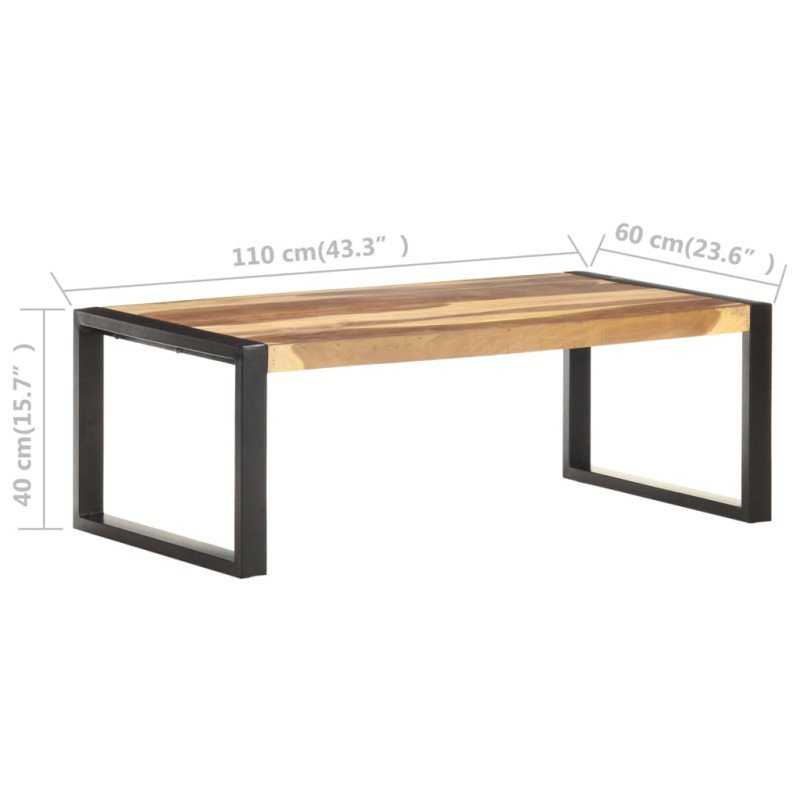 vidaXL Konferenčný stolík 110x60x40 cm, masív so sheeshamovou úpravou