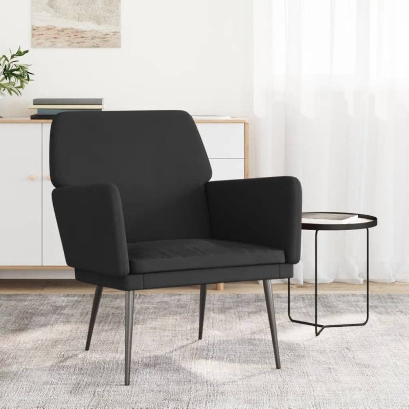 vidaXL Kreslo čierne 62x79x79 cm zamat