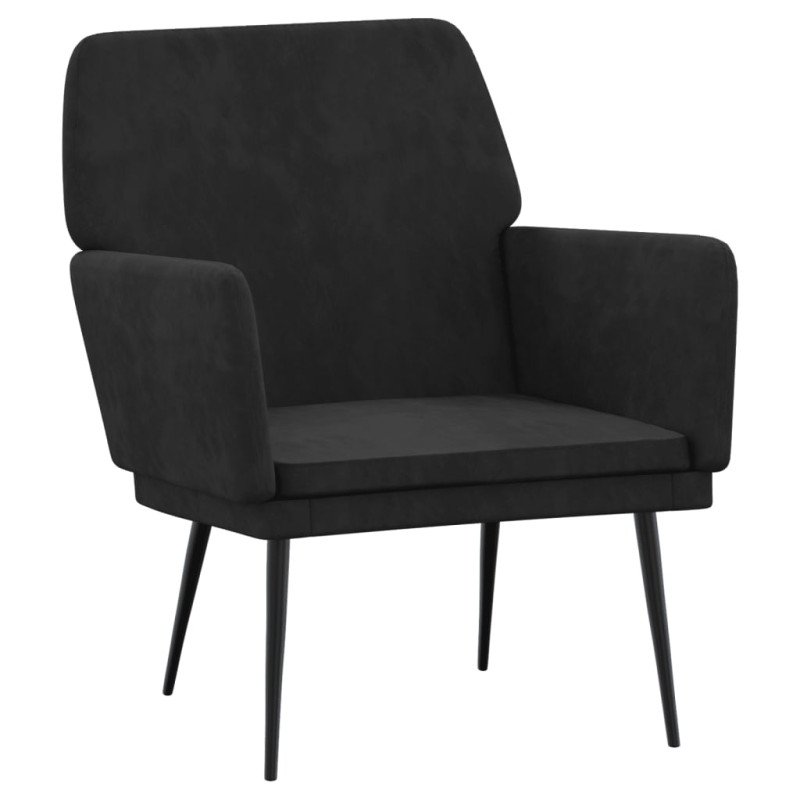 vidaXL Kreslo čierne 62x79x79 cm zamat