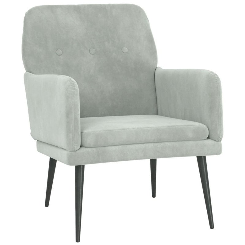 VidaXL Kreslo bledosivé 62x79x79 cm zamat