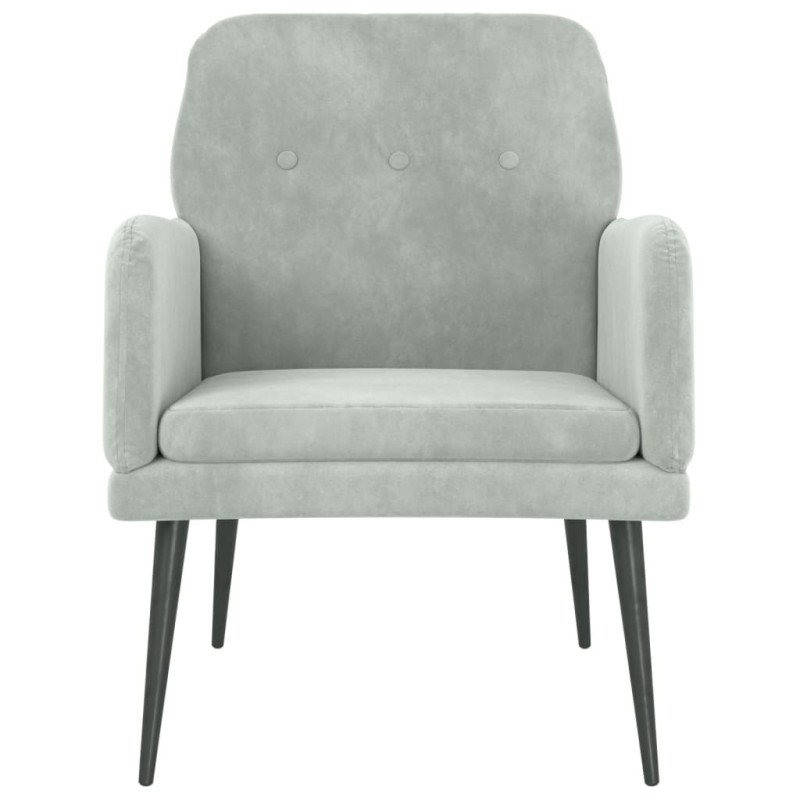 VidaXL Kreslo bledosivé 62x79x79 cm zamat