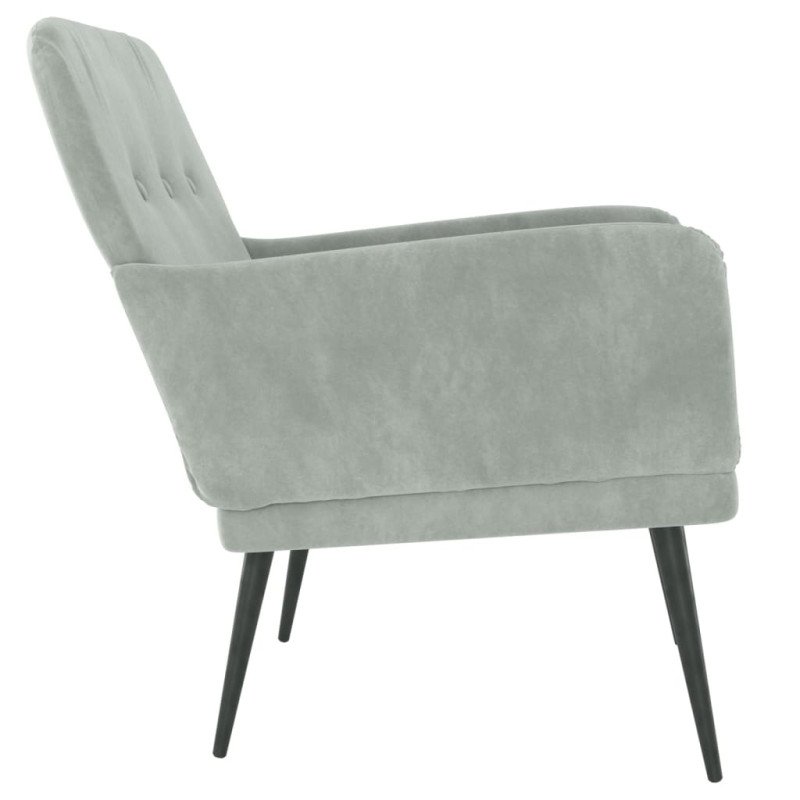 VidaXL Kreslo bledosivé 62x79x79 cm zamat