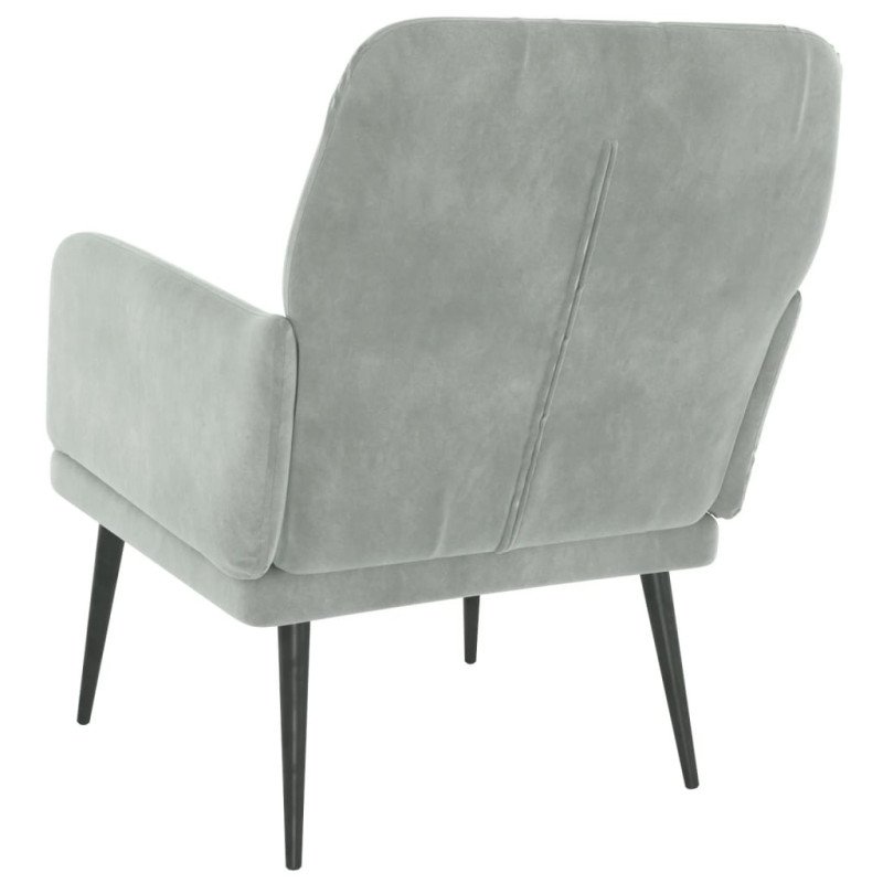 VidaXL Kreslo bledosivé 62x79x79 cm zamat