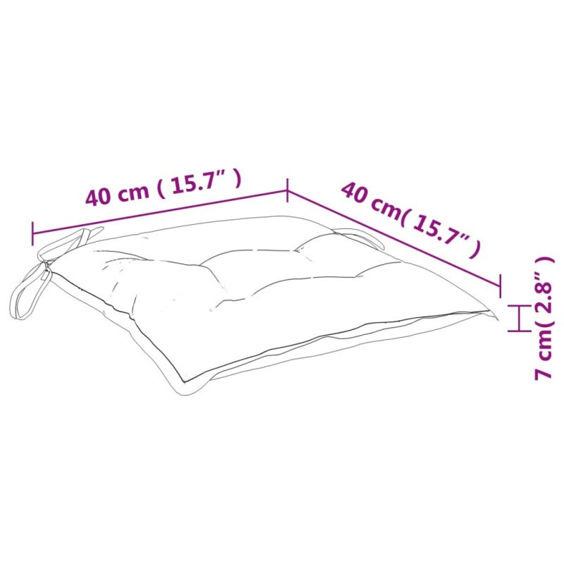 vidaXL Podložky na stoličku 4 ks 40x40x7 cm, oxfordská látka, červené