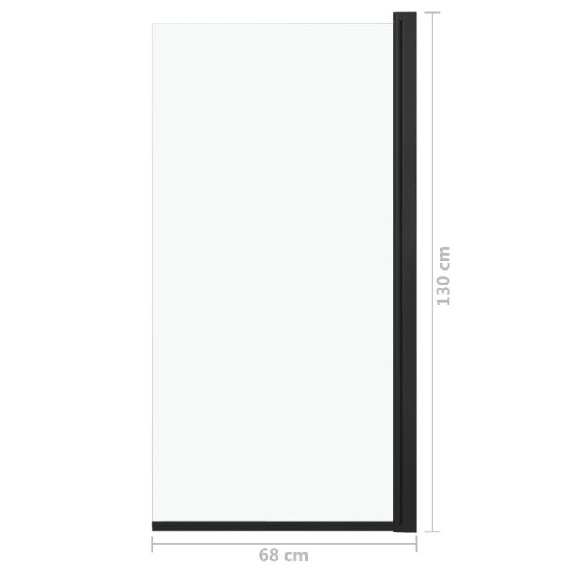 vidaXL Sprchový kút ESG 68x130 cm čierny