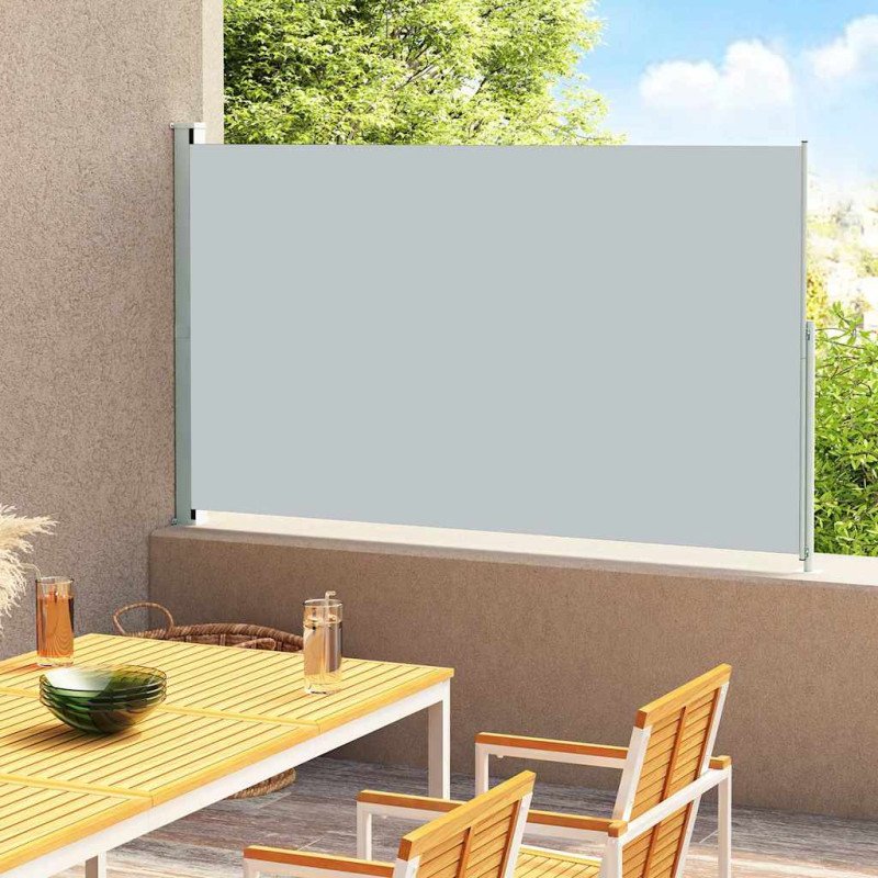 vidaXL Zaťahovacia bočná markíza na terasu 180x300 cm, sivá