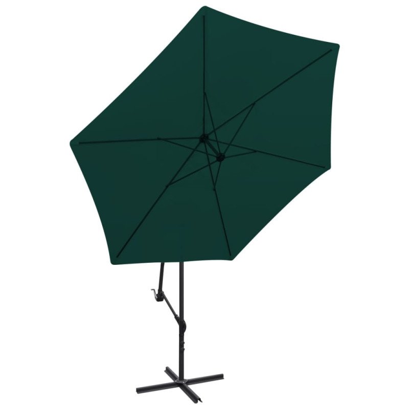 vidaXL Závesný slnečník, 3 m, zelený