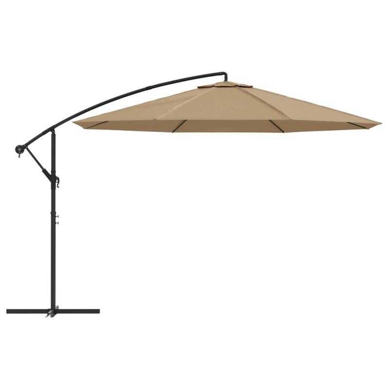 vidaXL Závesný slnečník s hliníkovou tyčou 350 cm hnedo-sivý