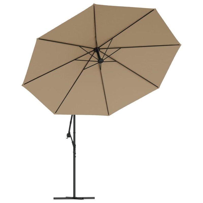 vidaXL Závesný slnečník s hliníkovou tyčou 350 cm hnedo-sivý