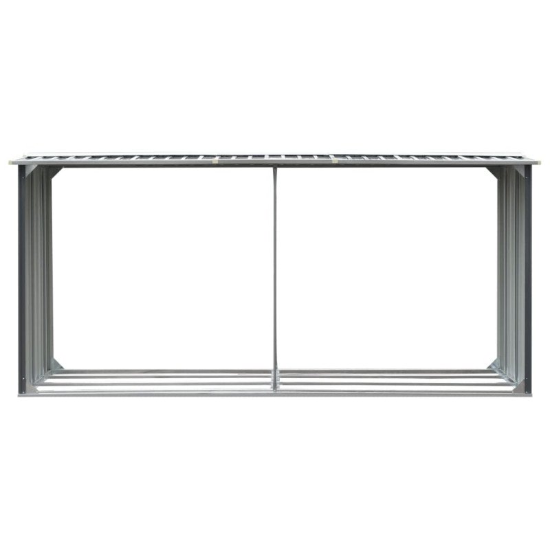 vidaXL Záhradná kôlňa na drevo galvanizovaná oceľ 330x92x153 cm sivá