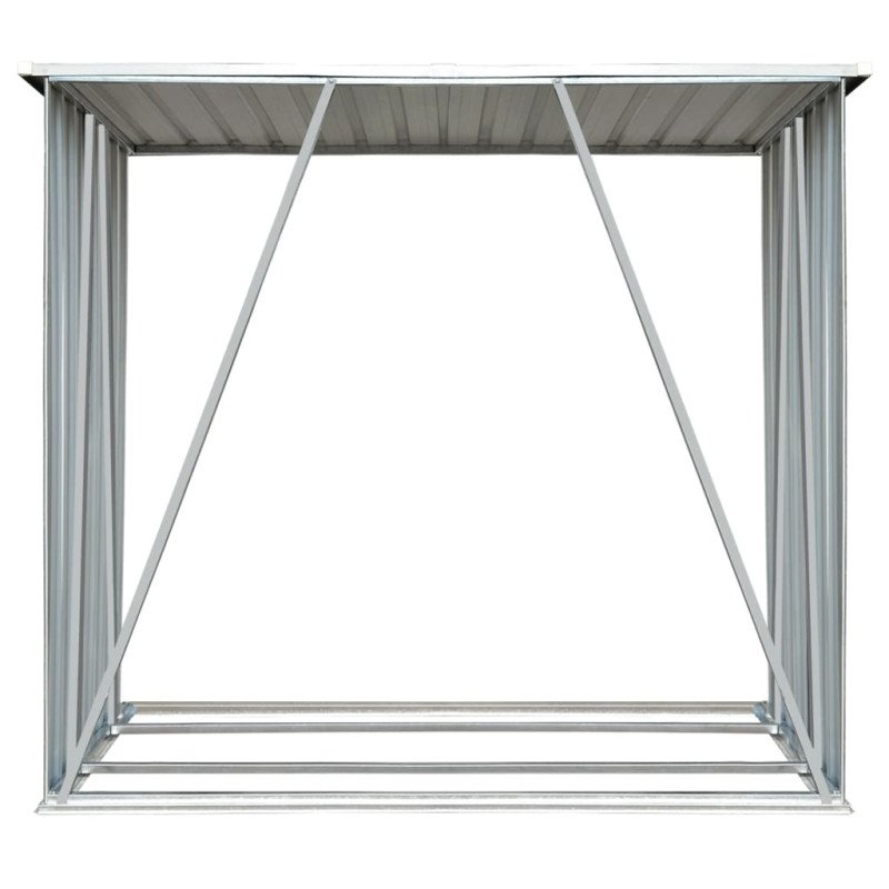 vidaXL Záhradná kôlňa na drevo z galvanizovanej ocele 163x83x154 cm zelená