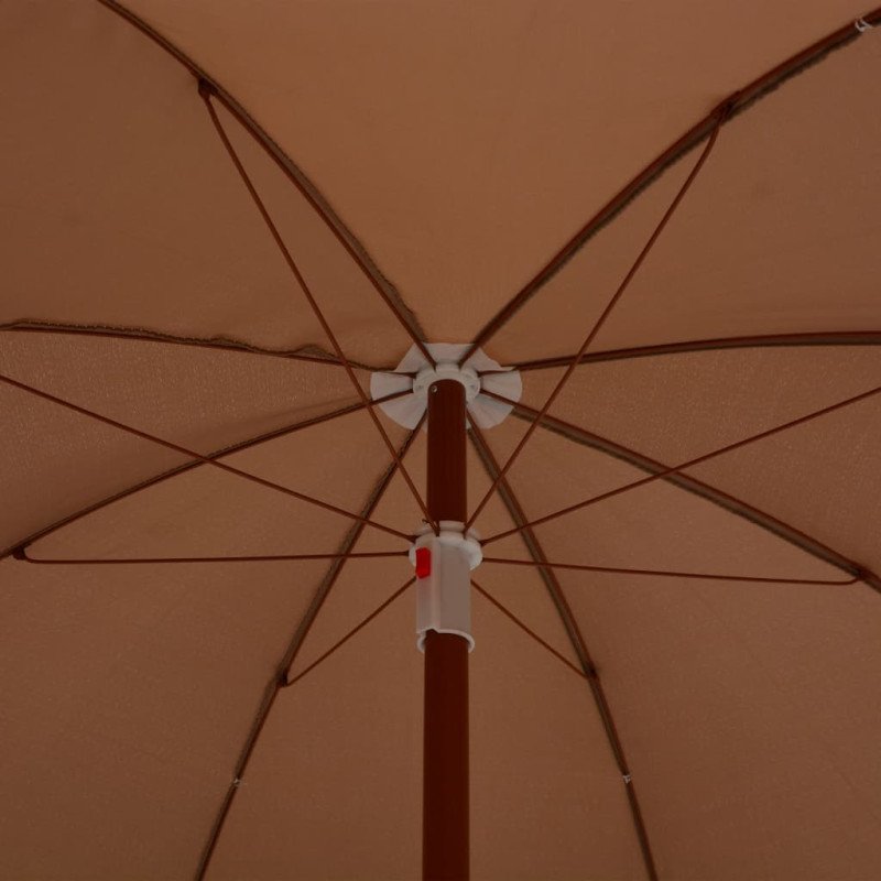 vidaXL Slnečník s oceľovou tyčou sivohnedý 240 cm