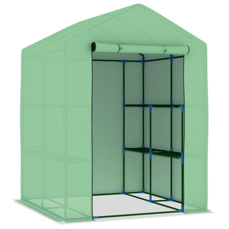 vidaXL Skleník s policami, oceľ 143x143x195 cm