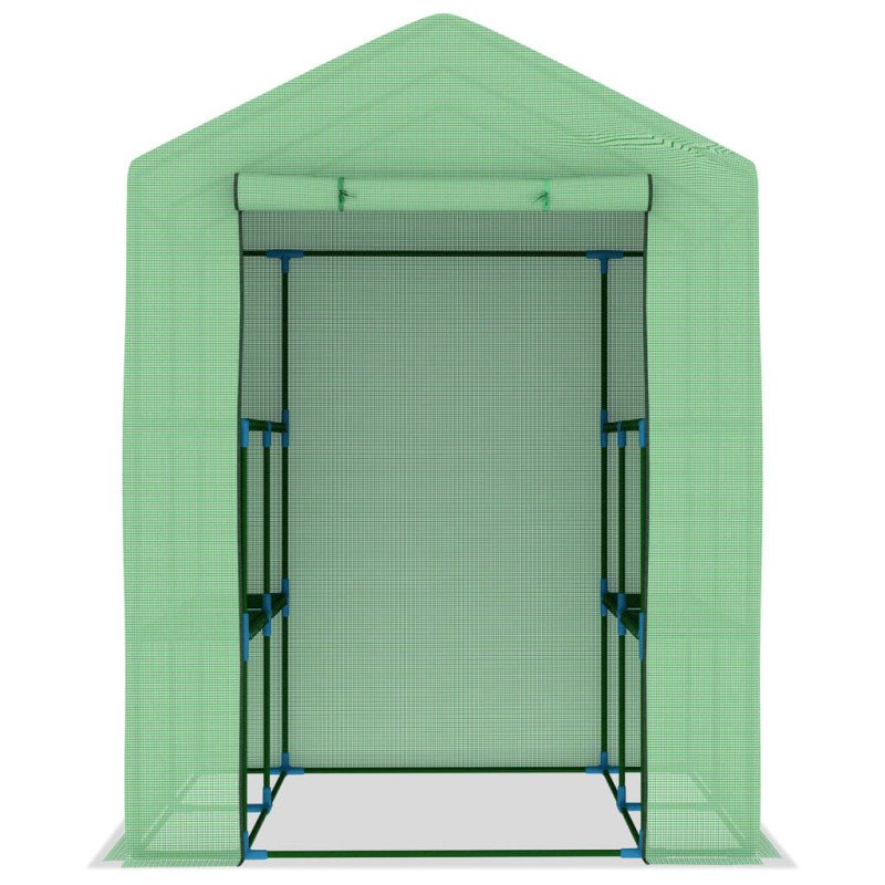 vidaXL Skleník s policami, oceľ 143x143x195 cm