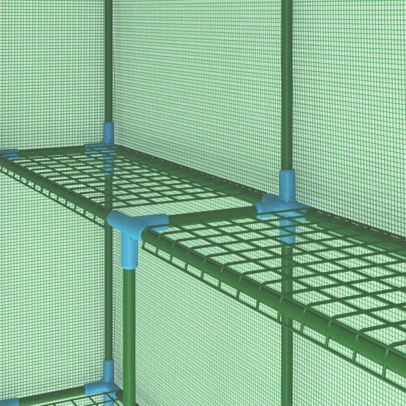 vidaXL Skleník s policami, oceľ 143x143x195 cm