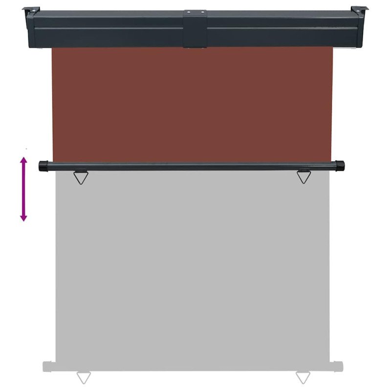 vidaXL Bočná markíza na balkón 140x250 cm, hnedá