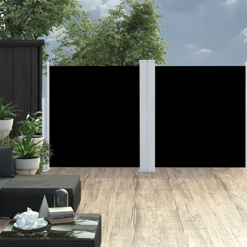 vidaXL Zaťahovacia bočná markíza, čierna 120x600 cm 