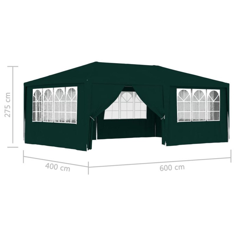 vidaXL Profesionálny párty stan+bočné steny 4x6 m, zelený 90 g/m²