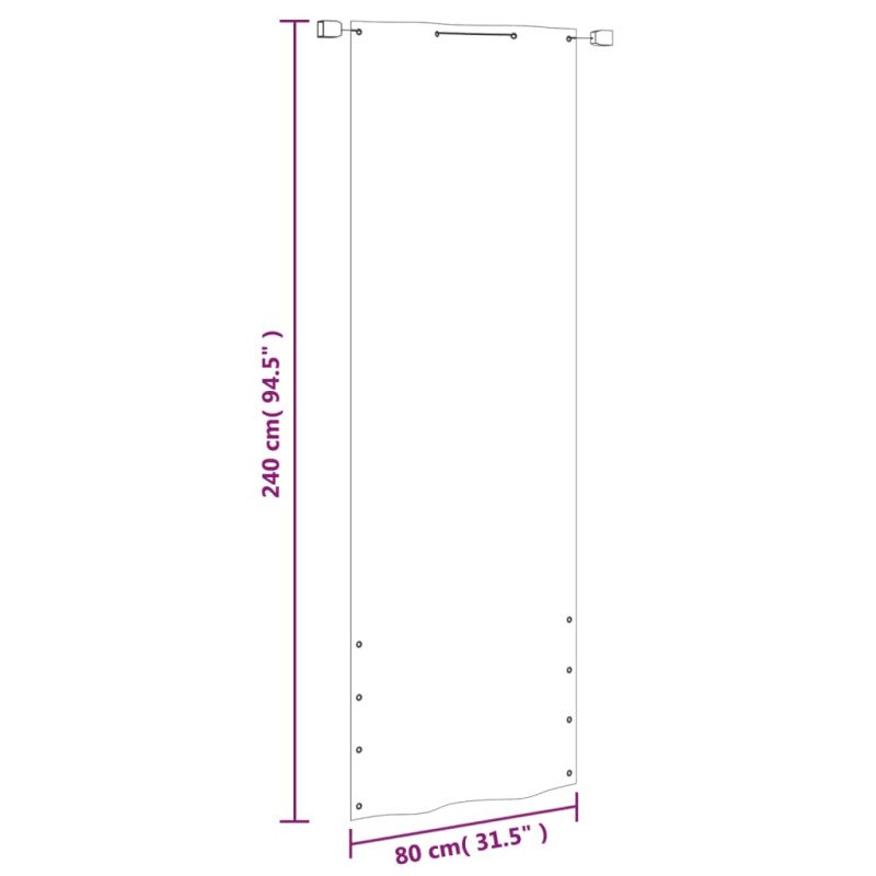 vidaXL Balkónová markíza bledozelená 80x240 cm oxfordská látka