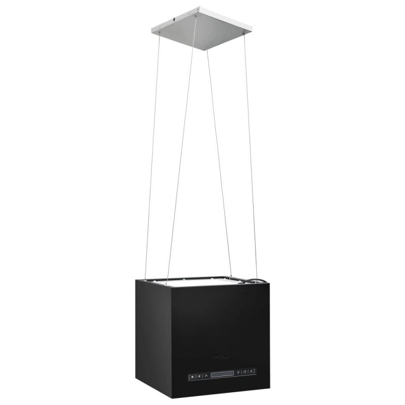 vidaXL Závesný ostrovný digestor s dotykovým senzorom LCD 37 cm práškovaná oceľ   
