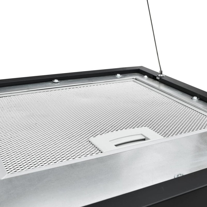 vidaXL Závesný ostrovný digestor s dotykovým senzorom LCD 37 cm práškovaná oceľ   