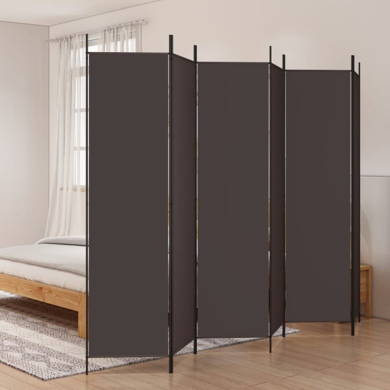 vidaXL 6-panelový paraván hnedá 300x200 cm látkový