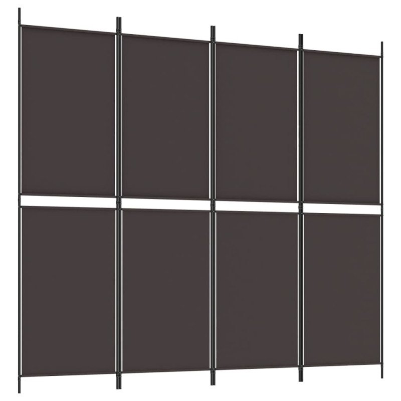vidaXL 4-panelový paraván hnedý 200x180 cm látka