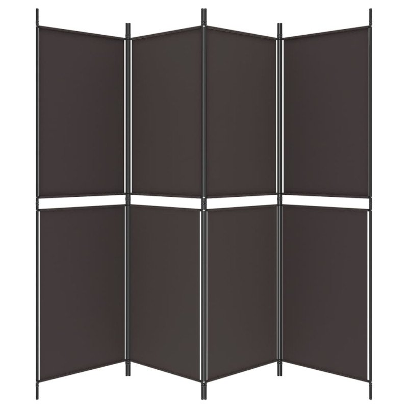 vidaXL 4-panelový paraván hnedý 200x180 cm látka
