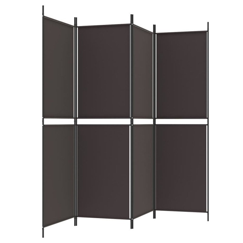 vidaXL 4-panelový paraván hnedý 200x180 cm látka