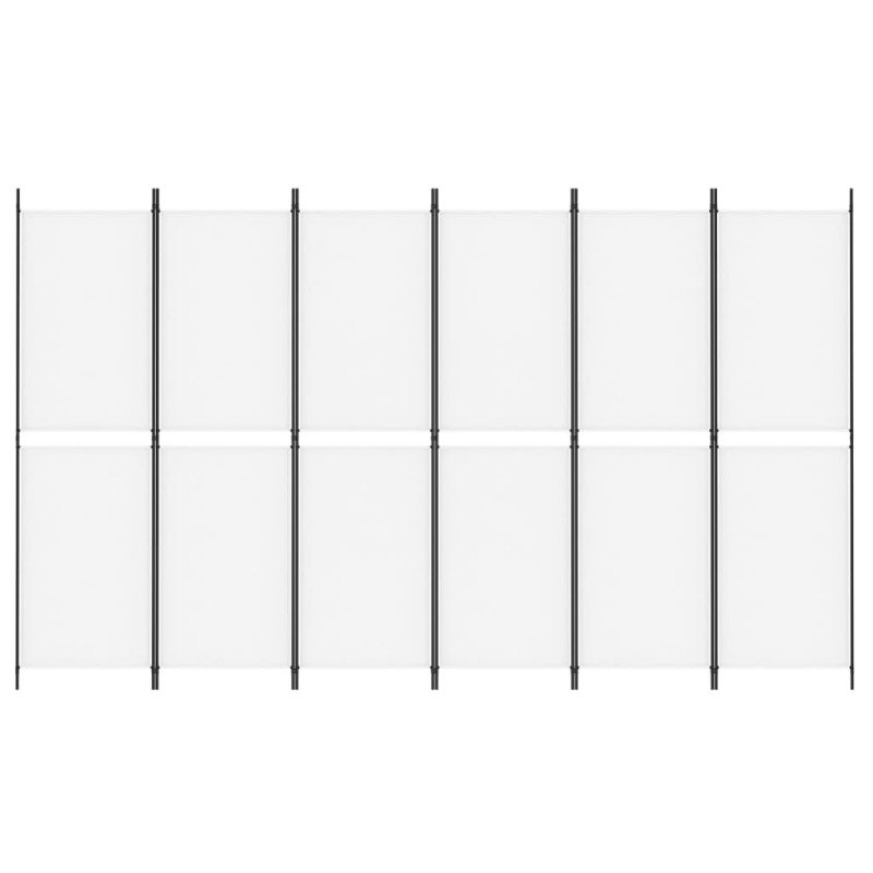 vidaXL 6-panelový paraván biela 300x180 cm látka