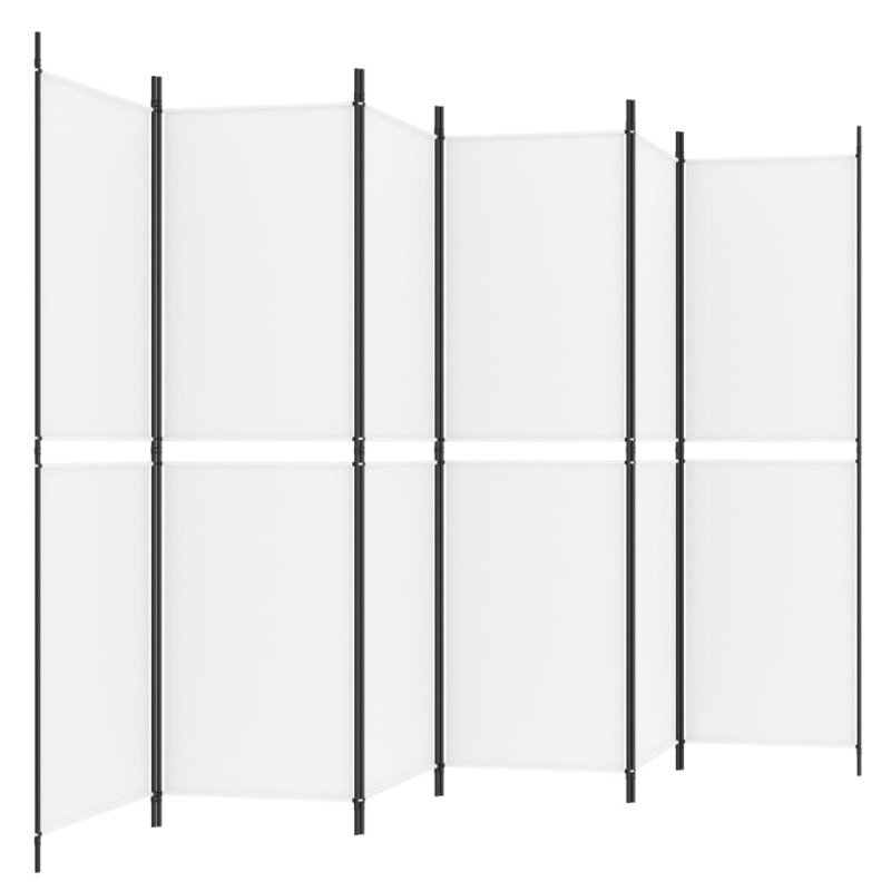 vidaXL 6-panelový paraván biela 300x180 cm látka