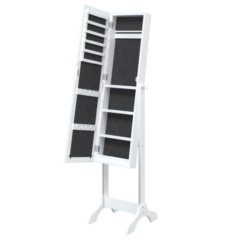 vidaXL Voľne stojace zrkadlo, biele 34x37x146 cm